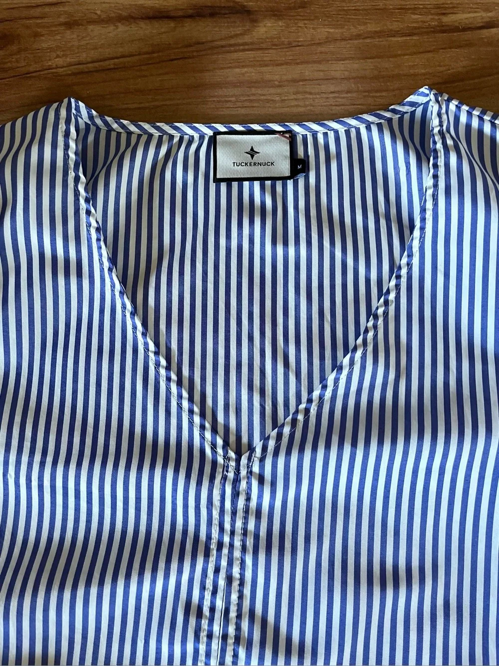 Tuckernuck Blue Stripe Easton Blouse Medium